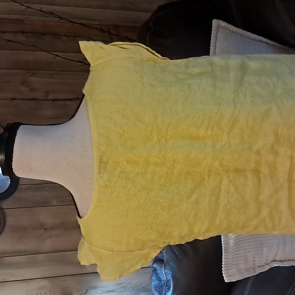 Terzo Millennio Women Yellow Butter Linen Top/Camisole/Shirt Blouse M - Picture 5 of 8
